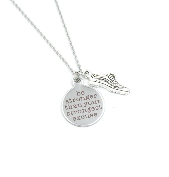 new arrival whole stainless steel necklace running shoe necklace be stronger than your strongest excuse pendant necklace runne7532012, Silver
new arrival whole stainless steel necklace running shoe necklace be stronger than your strongest excuse pendant necklace runne7532012, Silver