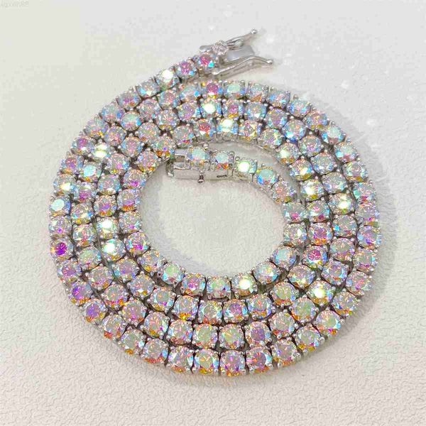 3~5mm necklace 925 men colorful moissanite cuban chain moissanite tennis chain, Silver
3~5mm necklace 925 men colorful moissanite cuban chain moissanite tennis chain, Silver