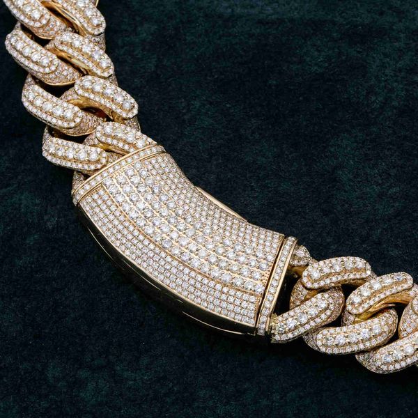 hip hop jewelry 22mm real 18k 14k 10k solid gold chains prong setting vvs iced out cuban link chain for mens hip hop necklace, Silver
hip hop jewelry 22mm real 18k 14k 10k solid gold chains prong setting vvs iced out cuban link chain for mens hip hop necklace, Silver