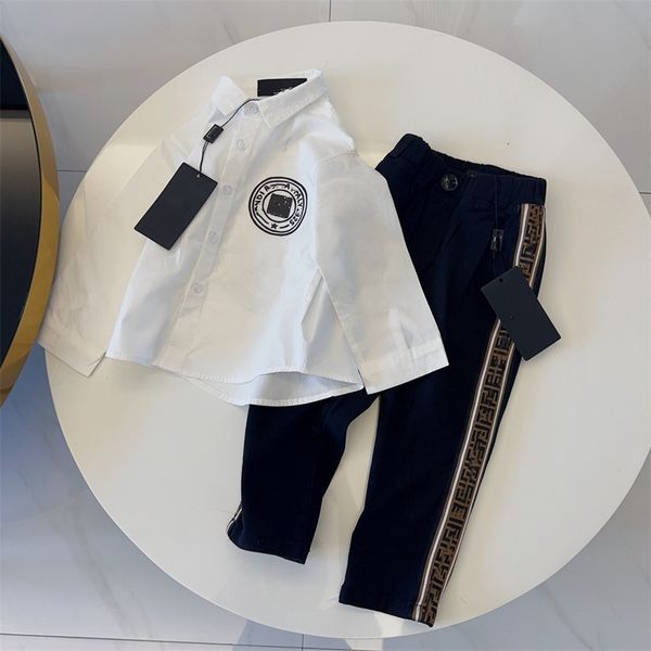 spring and autumn new designer shirt and pants 2-piece set high-quality letter-checked casual tide fan children's clothes b5 size 100cm, White
spring and autumn new designer shirt and pants 2-piece set high-quality letter-checked casual tide fan children's clothes b5 size 100cm, White