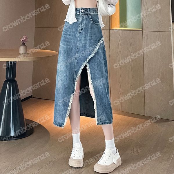 blue high waist irregular split skirt summer women vintage distressed tassel jeans midi skirt y2k fashion all-match denim skirts, Black
blue high waist irregular split skirt summer women vintage distressed tassel jeans midi skirt y2k fashion all-match denim skirts, Black