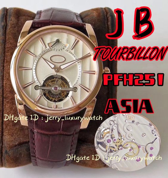 jb / ys tourbillon pfh251 luxury men's watch pf510.01 mechanical movement, kinetic energy storage 60 hours, 42mm wine barrel type sapph, Slivery;brown
jb / ys tourbillon pfh251 luxury men's watch pf510.01 mechanical movement, kinetic energy storage 60 hours, 42mm wine barrel type sapph, Slivery;brown