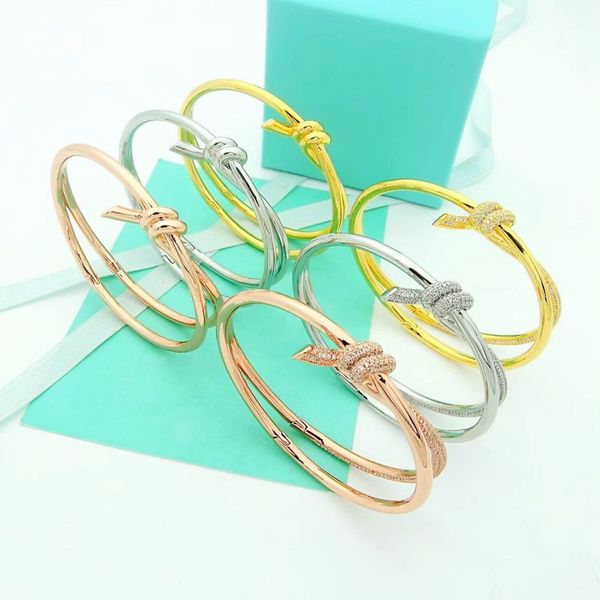 new knotted cord knot bracelet fashion designer women's bracelet deluxe diamond jewelry festival gift box, Golden;silver
new knotted cord knot bracelet fashion designer women's bracelet deluxe diamond jewelry festival gift box, Golden;silver