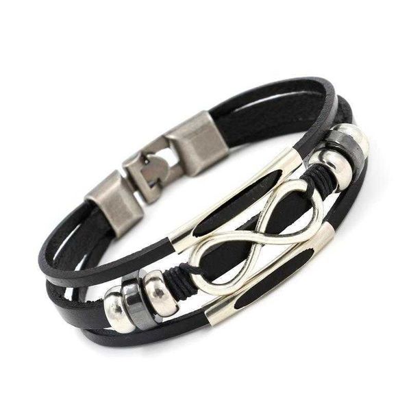 trendy vintage bracelet hand woven multi layer 8 word mens cattle leather lucky jewelry, Golden;silver
trendy vintage bracelet hand woven multi layer 8 word mens cattle leather lucky jewelry, Golden;silver