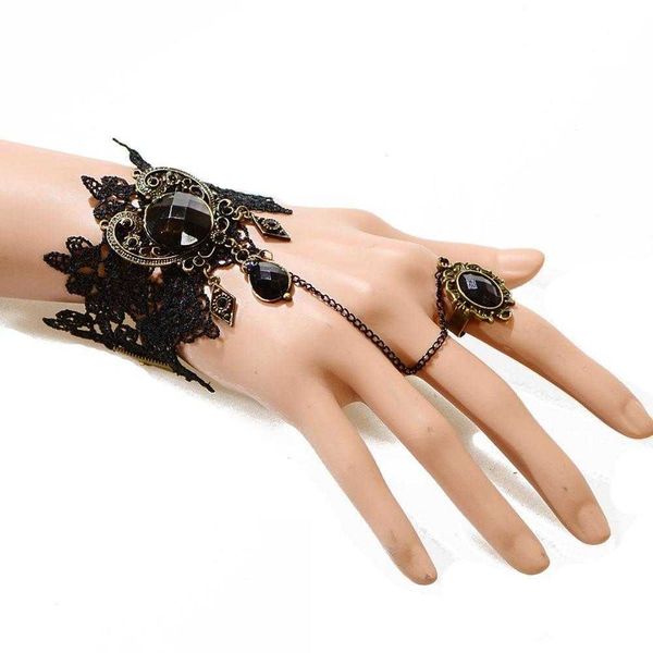 retro punk bracelet black lace female head hand jewelry rhinestone pass wholesale, Golden;silver
retro punk bracelet black lace female head hand jewelry rhinestone pass wholesale, Golden;silver