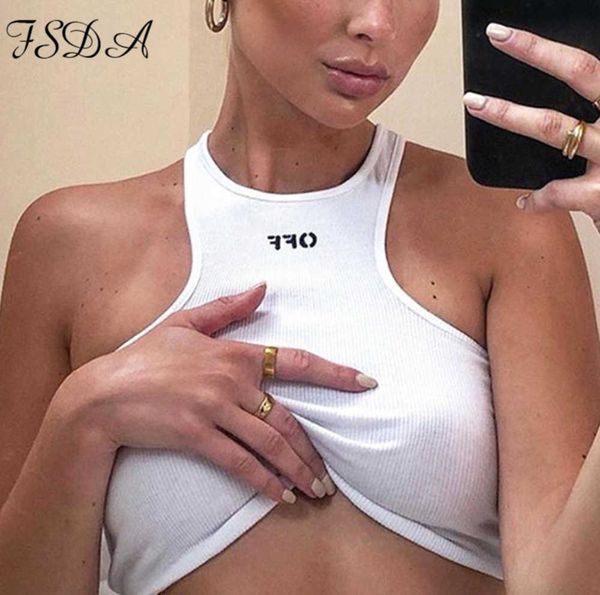 fsda summer 2020 white women crop embroidery off shoulder black tank casual sleeveless backless shirts
fsda summer 2020 white women crop embroidery off shoulder black tank casual sleeveless backless shirts