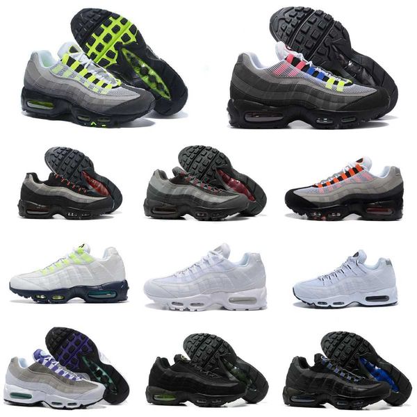 Image of Trainers 95 Mens Running Casual Shoes Airmaxs 95s Classic OG Triple Solar Red Black White Blue Maxs Club Neon Cork Greedy Dark Smoke Grey Brand Outdoor Hiking Sneakers