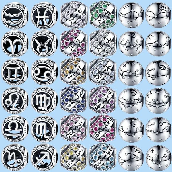 925 sterling silver charms for pandora jewelry beads dangle birthday month series plata de ley, Black
925 sterling silver charms for pandora jewelry beads dangle birthday month series plata de ley, Black