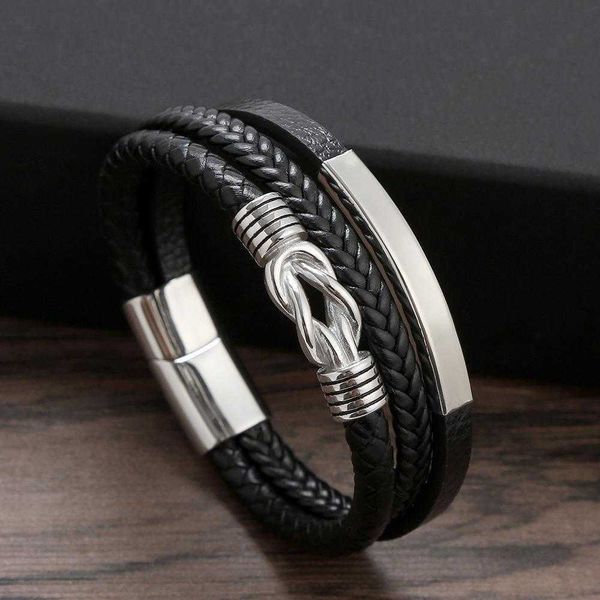 ornament simple woven leather mens bracelet stainless steel magnetic buckle trendy creative accessories, Golden;silver
ornament simple woven leather mens bracelet stainless steel magnetic buckle trendy creative accessories, Golden;silver