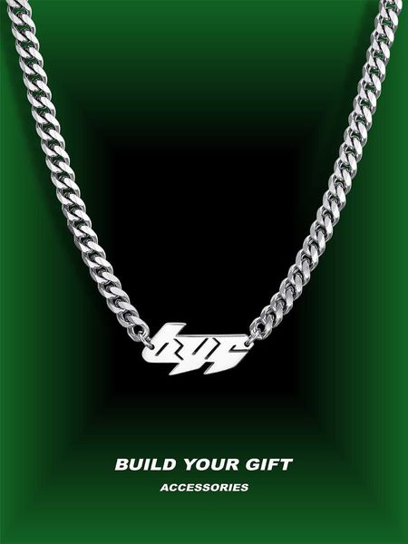 cco cuban necklace men's letter pendant collar chain personalized hip hop niche design european and american fashion accessories neckla, Silver
cco cuban necklace men's letter pendant collar chain personalized hip hop niche design european and american fashion accessories neckla, Silver