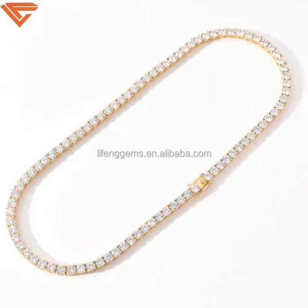 hip-hop men's chain 925 sterling silver with gold plated moissanite diamond 4mm 18inches chain necklace tennis chain
hip-hop men's chain 925 sterling silver with gold plated moissanite diamond 4mm 18inches chain necklace tennis chain