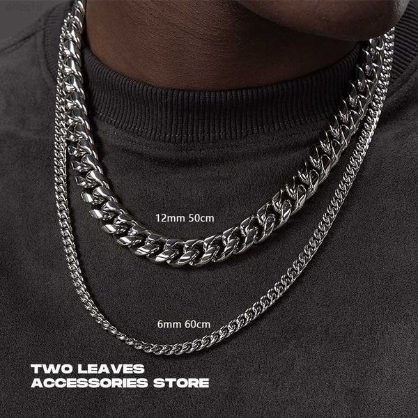 two leaves hip hop cuban necklace street european and american collar chain men's and women's fashion versatile titanium steel bol, Silver
two leaves hip hop cuban necklace street european and american collar chain men's and women's fashion versatile titanium steel bol, Silver