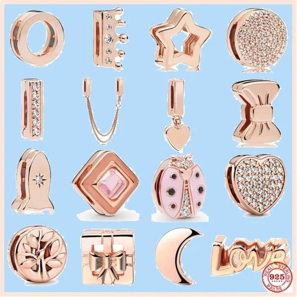 925 charm beads accessories fit pandora charms jewelry rose gold color reflections moon love family clip diy love, Black
925 charm beads accessories fit pandora charms jewelry rose gold color reflections moon love family clip diy love, Black