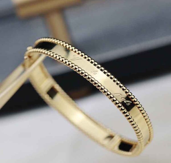 2023 luxury quality v gold material charm punk band bracelet with words design in three colors plated have box stamp ps5117, Black
2023 luxury quality v gold material charm punk band bracelet with words design in three colors plated have box stamp ps5117, Black