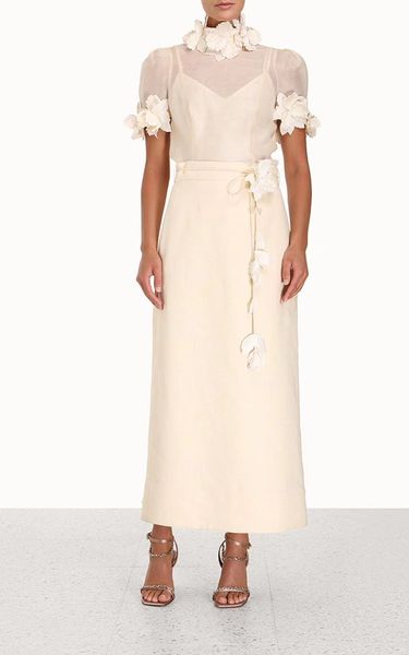 australian designer designs the latest three-dimensional flower decoration linen for spring and summer, with a high waist and buttocks half, White
australian designer designs the latest three-dimensional flower decoration linen for spring and summer, with a high waist and buttocks half, White