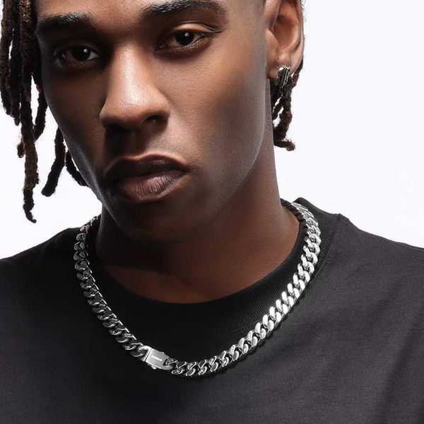grgr double sided brushed cuban chain necklace hip hop men's and women's european and american fashion versatile cuban link collar, Silver
grgr double sided brushed cuban chain necklace hip hop men's and women's european and american fashion versatile cuban link collar, Silver