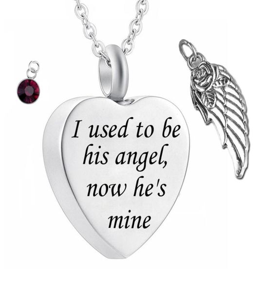 engraved i used to be his angel now he039s mine cremation jewelry initial necklace keepsake memorial urn necklace with birth6062191, Silver
engraved i used to be his angel now he039s mine cremation jewelry initial necklace keepsake memorial urn necklace with birth6062191, Silver