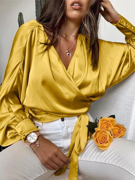 shirts celmia women satin blouses fashion 2023 elegant long bat sleeve shirts summer cross v neck bandage waisted haut style wrap, White
shirts celmia women satin blouses fashion 2023 elegant long bat sleeve shirts summer cross v neck bandage waisted haut style wrap, White