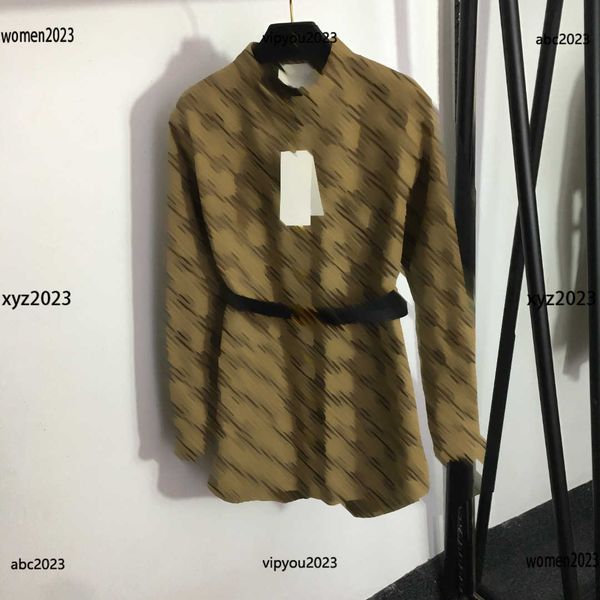 luxury designer women shirt lady blouse size s-l embroidered jacquard letter standing neck long sleeve shirt with belt, White
luxury designer women shirt lady blouse size s-l embroidered jacquard letter standing neck long sleeve shirt with belt, White