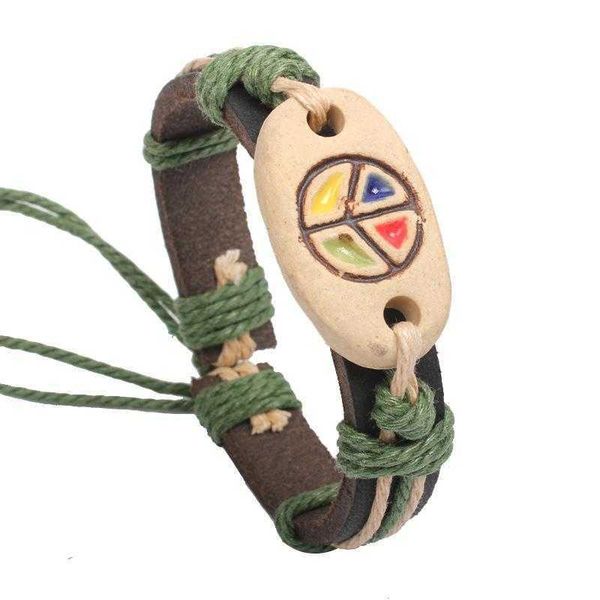 qinuo cattle leather bracelet color ceramic authentic weave hand jewelry wholesale peace symbol, Golden;silver
qinuo cattle leather bracelet color ceramic authentic weave hand jewelry wholesale peace symbol, Golden;silver