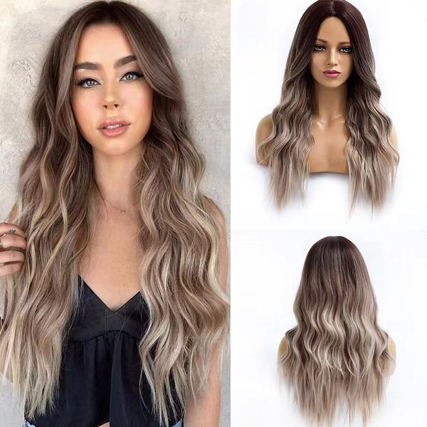 the latest wig for women wig gradient color split long roll synthetic fiber wig headcover with many styles to choose from and support custom, Black
the latest wig for women wig gradient color split long roll synthetic fiber wig headcover with many styles to choose from and support custom, Black