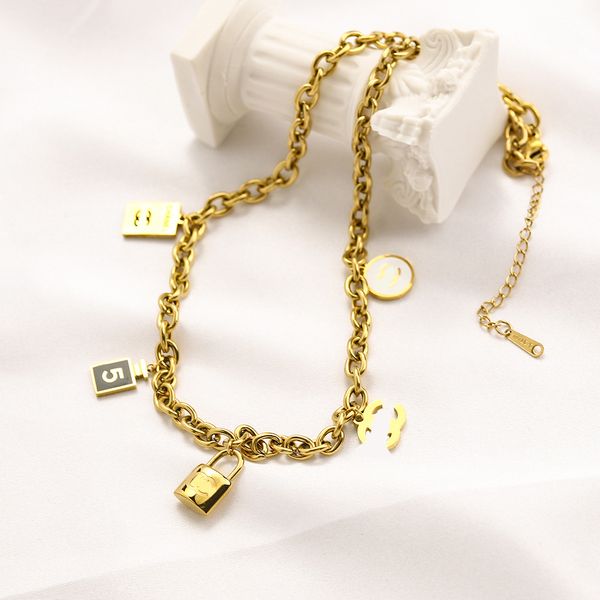 18k gold plated luxury designer necklace for women brand double letter lock pendant chain necklaces jewelry accessory never fade 13style, Silver
18k gold plated luxury designer necklace for women brand double letter lock pendant chain necklaces jewelry accessory never fade 13style, Silver