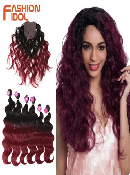 fashion idol body wave curl hair 1620 inch 7pieceslot 240g synthetic hair bundles with closure middle part lace closure fiber 224862870, Black;brown
fashion idol body wave curl hair 1620 inch 7pieceslot 240g synthetic hair bundles with closure middle part lace closure fiber 224862870, Black;brown