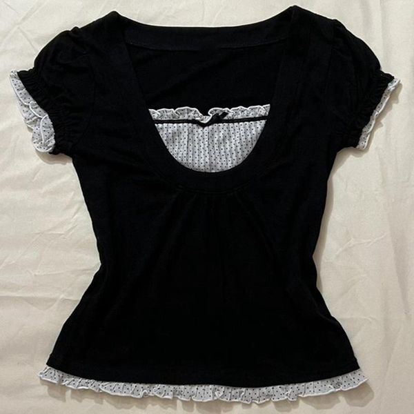 t-shirt korean kawaii patchwork women tshirt y2k aesthetic vintage milkmaid fairycore grunge square collar short sleeve crop top, White
t-shirt korean kawaii patchwork women tshirt y2k aesthetic vintage milkmaid fairycore grunge square collar short sleeve crop top, White