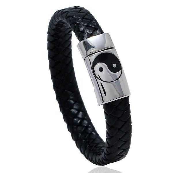 stainless steel leather bracelet vintage weave titanium ornament imitation cowhide tai chi, Golden;silver
stainless steel leather bracelet vintage weave titanium ornament imitation cowhide tai chi, Golden;silver