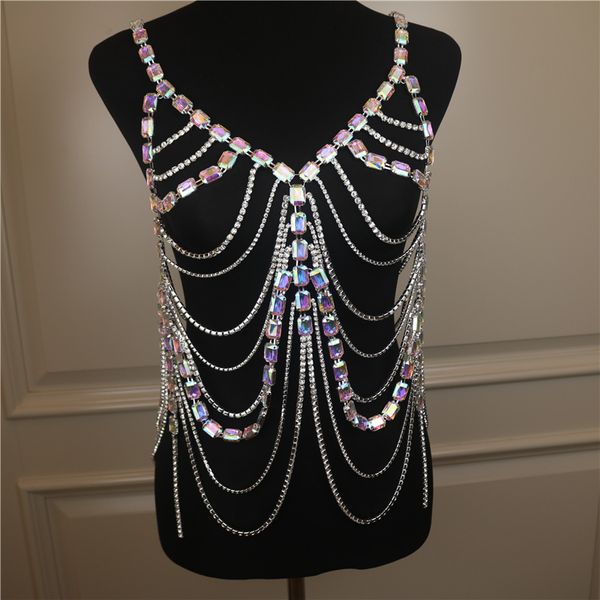 designer luxury colored rhinestone shining claw chain body chain set underwear set chest chain panties nightclub style fashion dress show br, Silver
designer luxury colored rhinestone shining claw chain body chain set underwear set chest chain panties nightclub style fashion dress show br, Silver