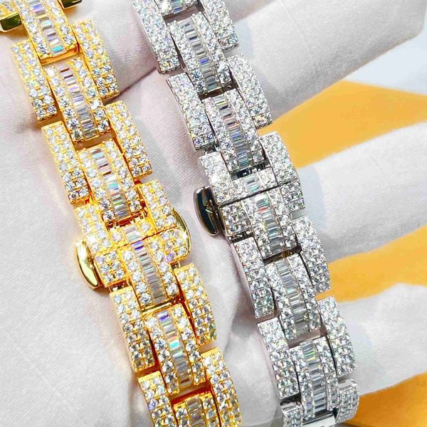 ready to ship fashion new desgin vvs moissanite baguette cut mens brand watch miami cuban chain link bracelet, Silver
ready to ship fashion new desgin vvs moissanite baguette cut mens brand watch miami cuban chain link bracelet, Silver
