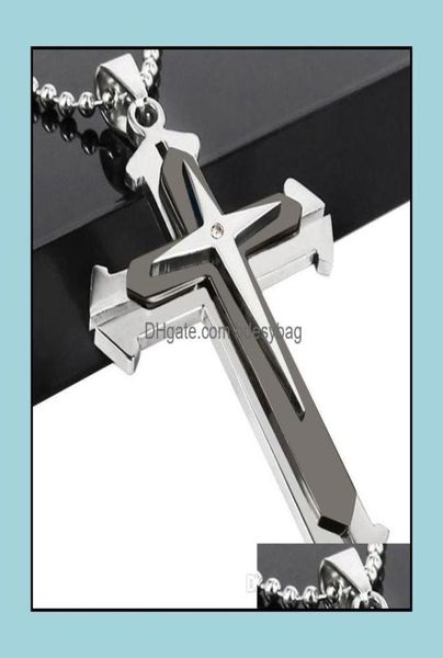 european and american jewelry mens necklace threelayer cross pendant separate fork black blue drop delivery 2021 necklaces pendan5807686, Silver
european and american jewelry mens necklace threelayer cross pendant separate fork black blue drop delivery 2021 necklaces pendan5807686, Silver