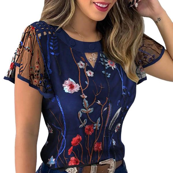 t-shirt 4 styles women ruffle sleeve pullover dot polk embroidery floral print blouse ladies ol casual chiffon jumper tee, White
t-shirt 4 styles women ruffle sleeve pullover dot polk embroidery floral print blouse ladies ol casual chiffon jumper tee, White