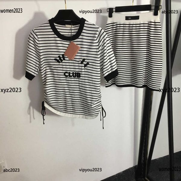 womens designer two piece dress size s-l embroidered letter drawstring waistband stripe knit shirt and short skirt may12, White
womens designer two piece dress size s-l embroidered letter drawstring waistband stripe knit shirt and short skirt may12, White