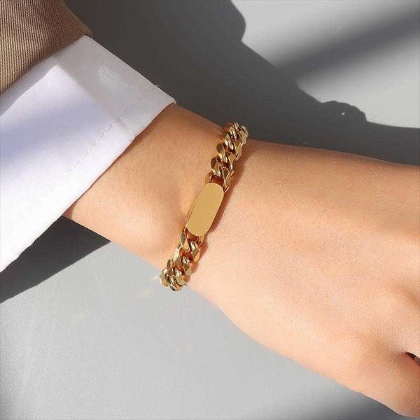 personalized simple thick chain titanium steel bracelet female ins special interest design high grade glossy non fading, Black
personalized simple thick chain titanium steel bracelet female ins special interest design high grade glossy non fading, Black