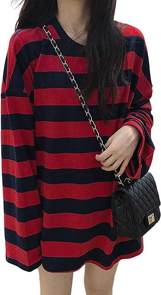 long stripe sleeve t oversized shirts gothic harajuku loose crew neck summer tee 4b64, White;black
long stripe sleeve t oversized shirts gothic harajuku loose crew neck summer tee 4b64, White;black