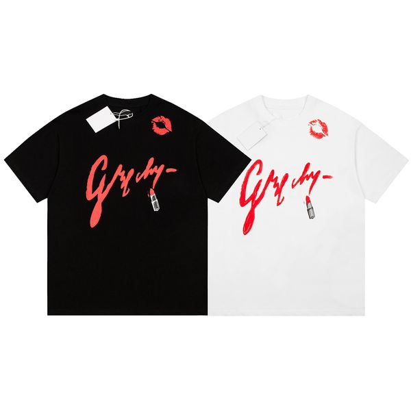 23ss new valentine's day limited woman men's t-shirts high end classic lipstick letter printed short sleeve summer beach breathabl, White;black
23ss new valentine's day limited woman men's t-shirts high end classic lipstick letter printed short sleeve summer beach breathabl, White;black