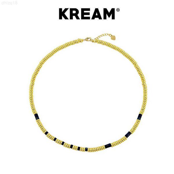 kream gold natural blue stone crystal beaded necklace for men's hip hop and women's same style european and american fashion desig, Silver
kream gold natural blue stone crystal beaded necklace for men's hip hop and women's same style european and american fashion desig, Silver