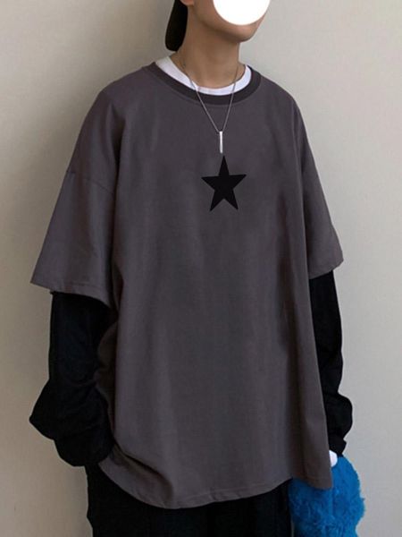 t-shirt y2k long sleeve fake two women star print graphic spring 2022 goth grunge streetwear loose basic women t shirt emo, White
t-shirt y2k long sleeve fake two women star print graphic spring 2022 goth grunge streetwear loose basic women t shirt emo, White