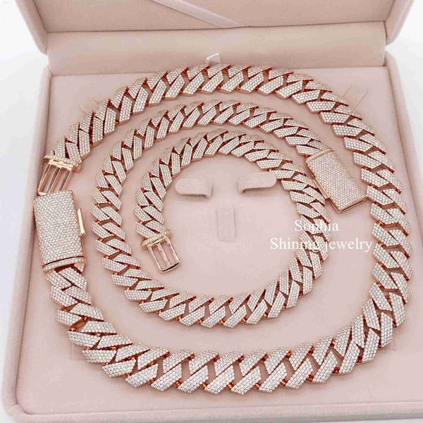 hand setting 4 links 15mm white gold plated vvs moissanite sterling silver cuban chain
hand setting 4 links 15mm white gold plated vvs moissanite sterling silver cuban chain