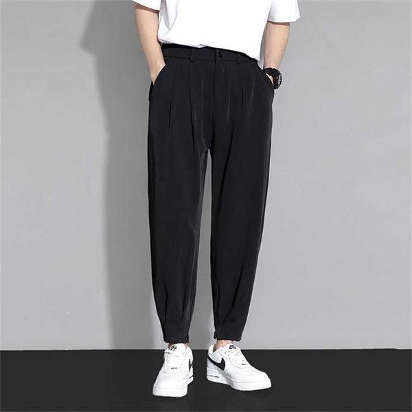 men's ice fashion silk pants summer brand loose hanging feeling versatile casual nine point trousers men's legged sports pants xwj, Black
men's ice fashion silk pants summer brand loose hanging feeling versatile casual nine point trousers men's legged sports pants xwj, Black