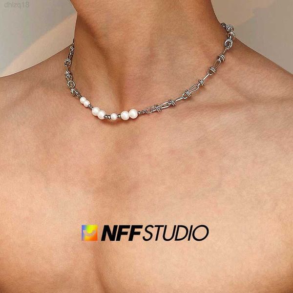 nff new little pearl thorn splice titanium steel necklace for men europe and america luxury and small crowd accessories hip hop clavicle cha, Silver
nff new little pearl thorn splice titanium steel necklace for men europe and america luxury and small crowd accessories hip hop clavicle cha, Silver