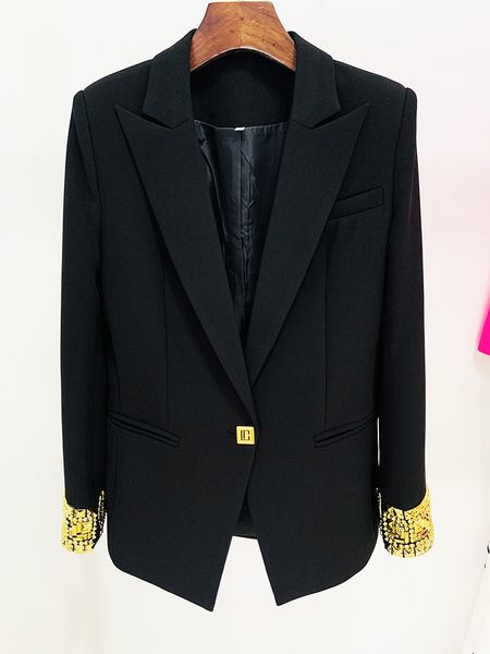ba026 luxury designer high street fashion 2023 designer jacket women's slim fitting sleeve beading single button, White;black
ba026 luxury designer high street fashion 2023 designer jacket women's slim fitting sleeve beading single button, White;black