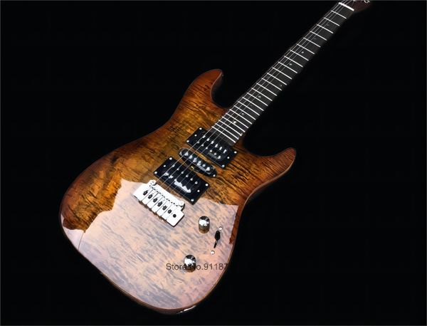 electric guitar mahogany body flame maple rose wood fingerboard vibrato bridge brown gloss finish2369
electric guitar mahogany body flame maple rose wood fingerboard vibrato bridge brown gloss finish2369