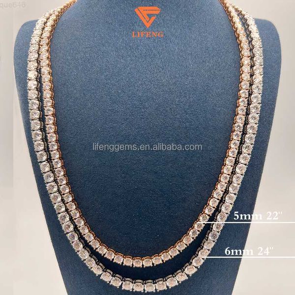 fine jewelry necklace vvs light blue moissanite chain 5mm/6mm rose gold white gold plated fashion tennis chain, Silver
fine jewelry necklace vvs light blue moissanite chain 5mm/6mm rose gold white gold plated fashion tennis chain, Silver
