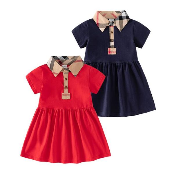 Summer Girls Princess Dresses Baby Girl Short Sleeve Dress Children Turn-down Collar Plaid Dress 3 Colors 1-6 Years, Dark blue
Summer Girls Princess Dresses Baby Girl Short Sleeve Dress Children Turn-down Collar Plaid Dress 3 Colors 1-6 Years, Dark blue