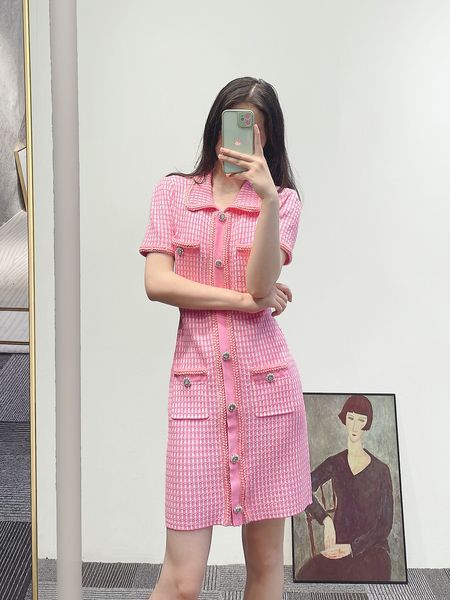 casual dresses s-elf portrait flash check short sleeve knitting buttock dress a-line skirt, Black;gray