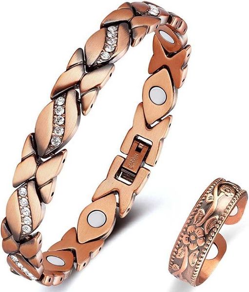 retro creative womens magnet alloy bracelet with diamond set rings ornament, Golden;silver
retro creative womens magnet alloy bracelet with diamond set rings ornament, Golden;silver