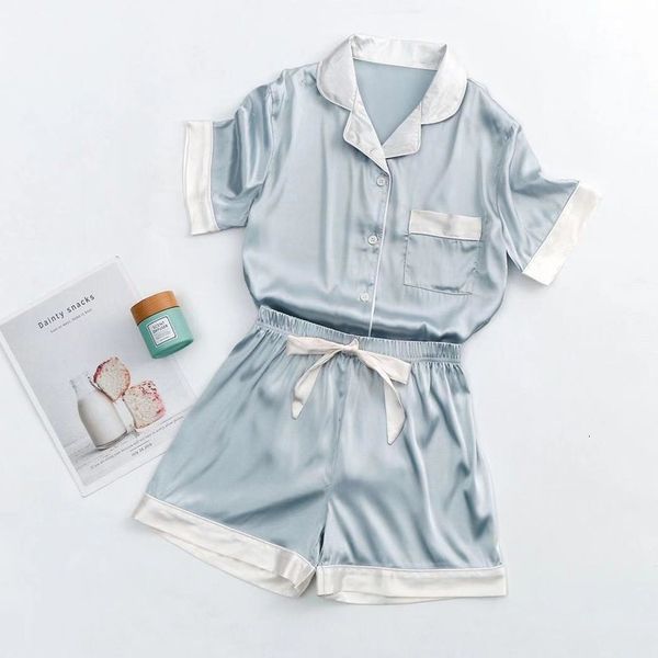 women's sleepwear silk pajamas women's summer short-sleeved shorts suits thin korean girl temperament breathable ice silk women�, Black;red
women's sleepwear silk pajamas women's summer short-sleeved shorts suits thin korean girl temperament breathable ice silk women�, Black;red