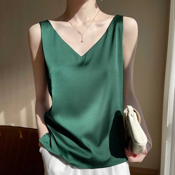 2023 summer new simulated silk women's tank summer style loose underlay bra high grade small strap for, White
2023 summer new simulated silk women's tank summer style loose underlay bra high grade small strap for, White